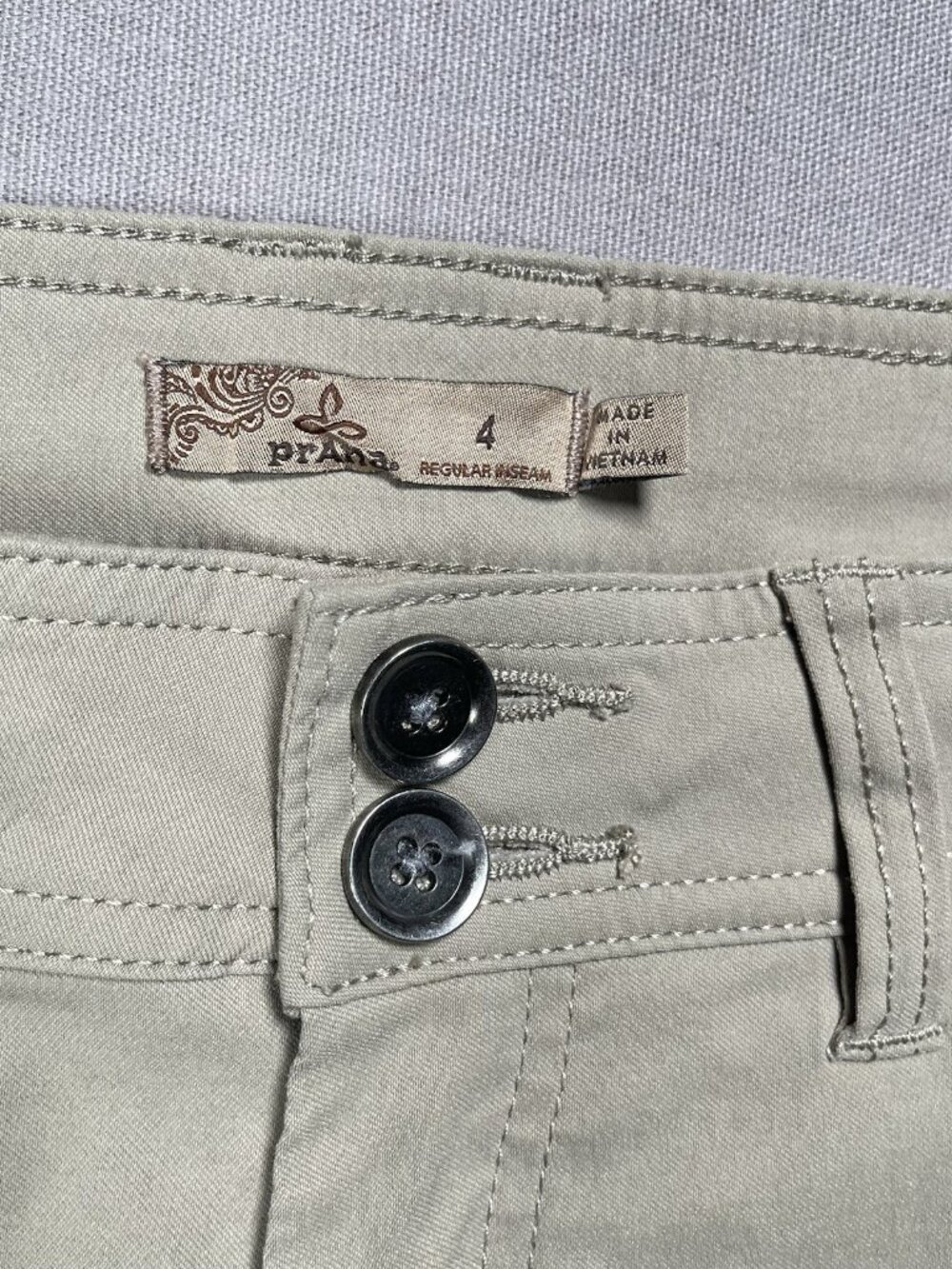 Prana Halle Outdoor Hiking Zion Stretch Roll Up Khaki Pants - Women Size 4 X 32 - Picture 2 of 16